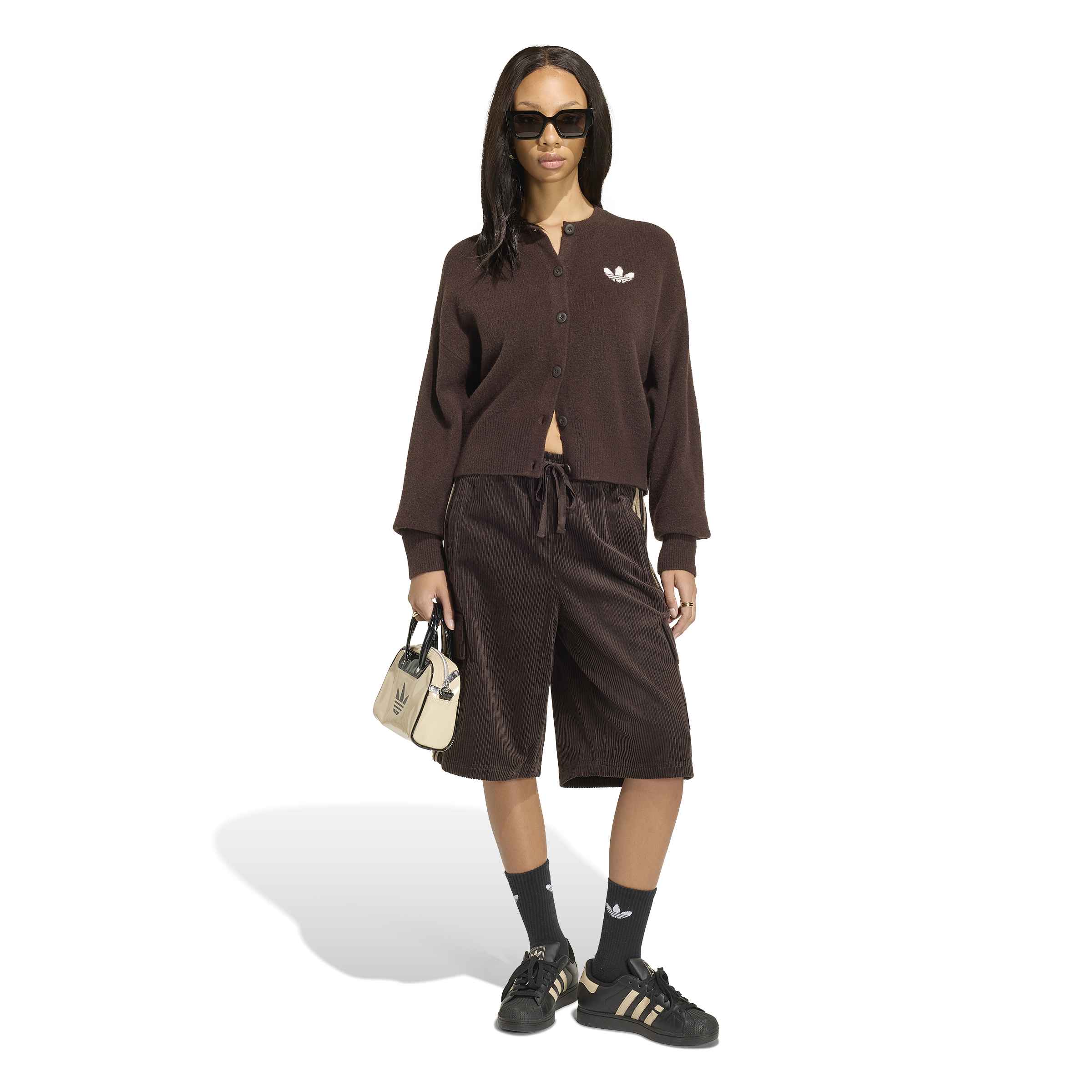 Adidas-The cardigan is knitted with a button-down closure that combines comfort