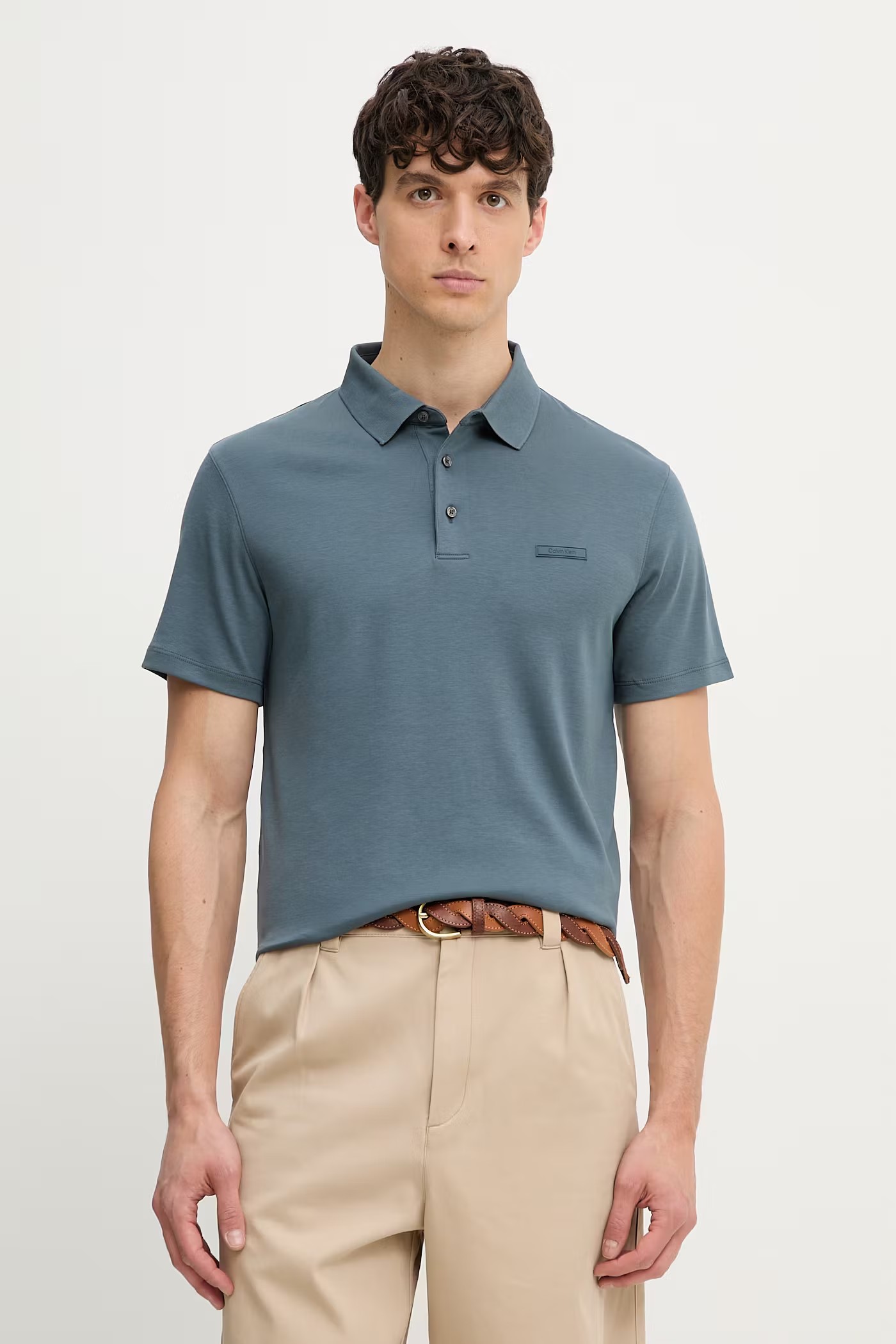 SS SLIM SUPIMA LOGO PATCH POLO