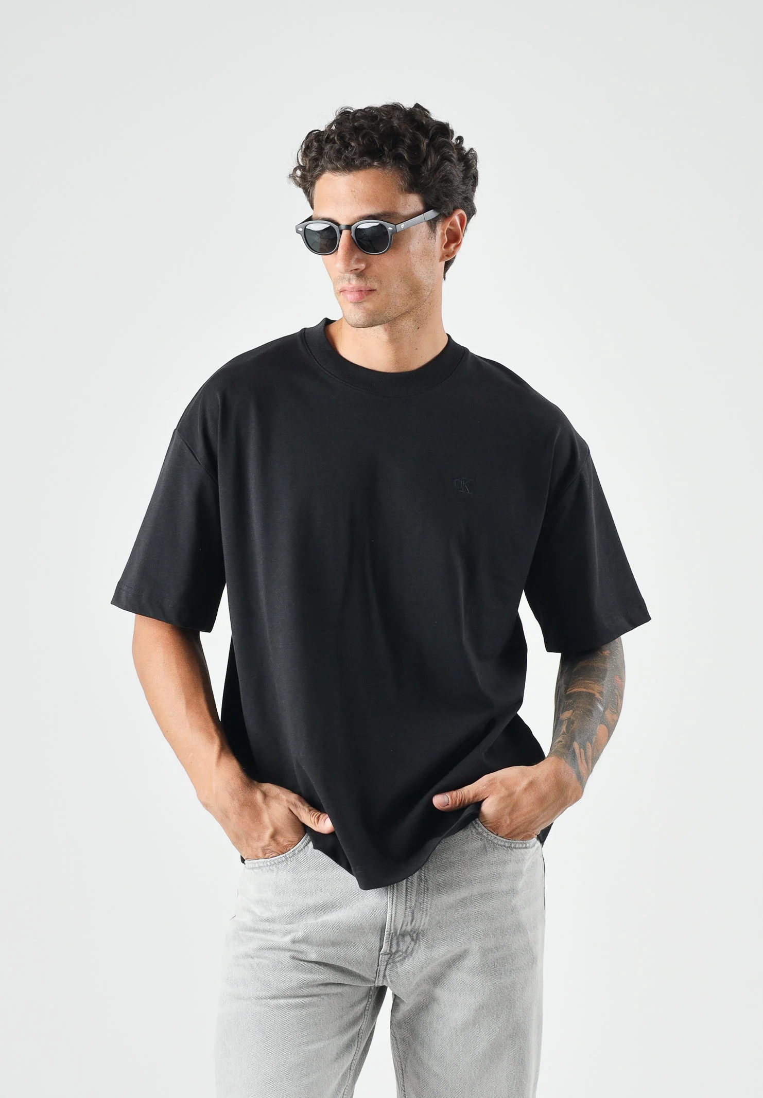 OVERSIZED EMBROIDERED MONOGRAM T-SHIRT