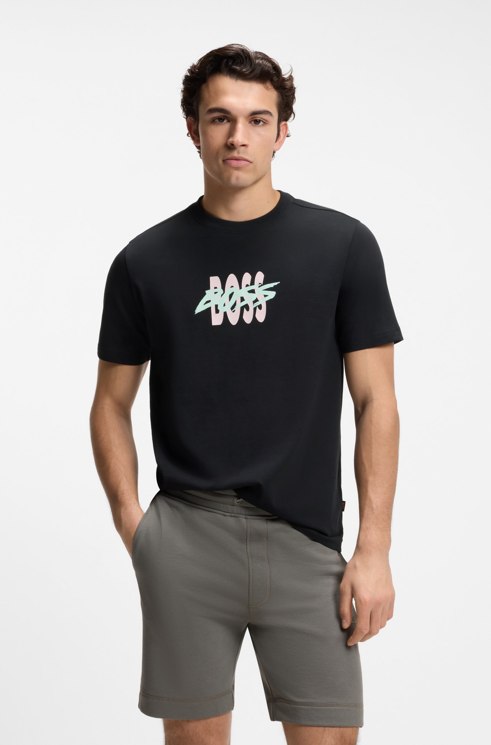 COTTON-JERSEY T-SHIRT WITH LOGO ARTWORK