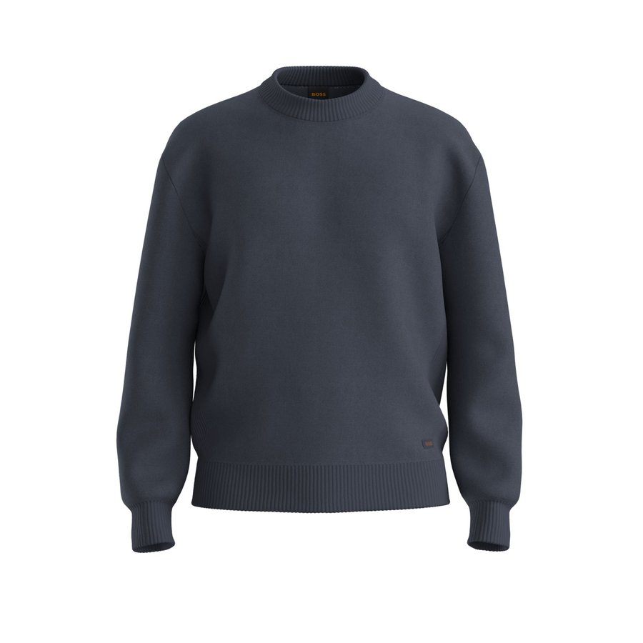 COTTON SWEATER WITH RIBBED SIDE SEAMS
