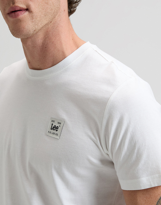 WOVEN LABEL TEE BRIGHT WHITE
