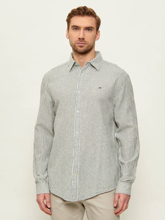 TJM REG LINEN MX STRP SHIRT EXT