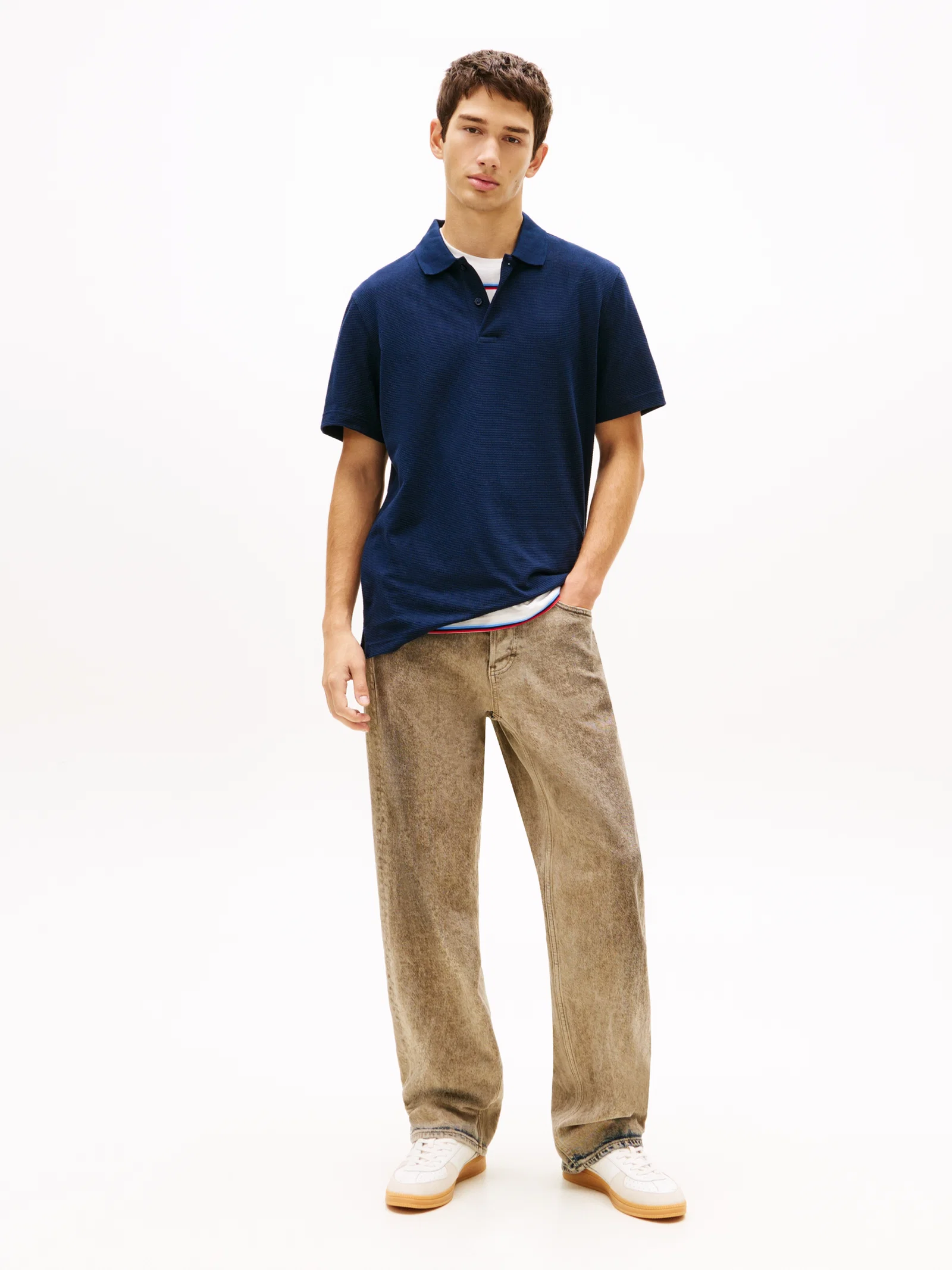 TJM REG WAFFLE POLO EXT