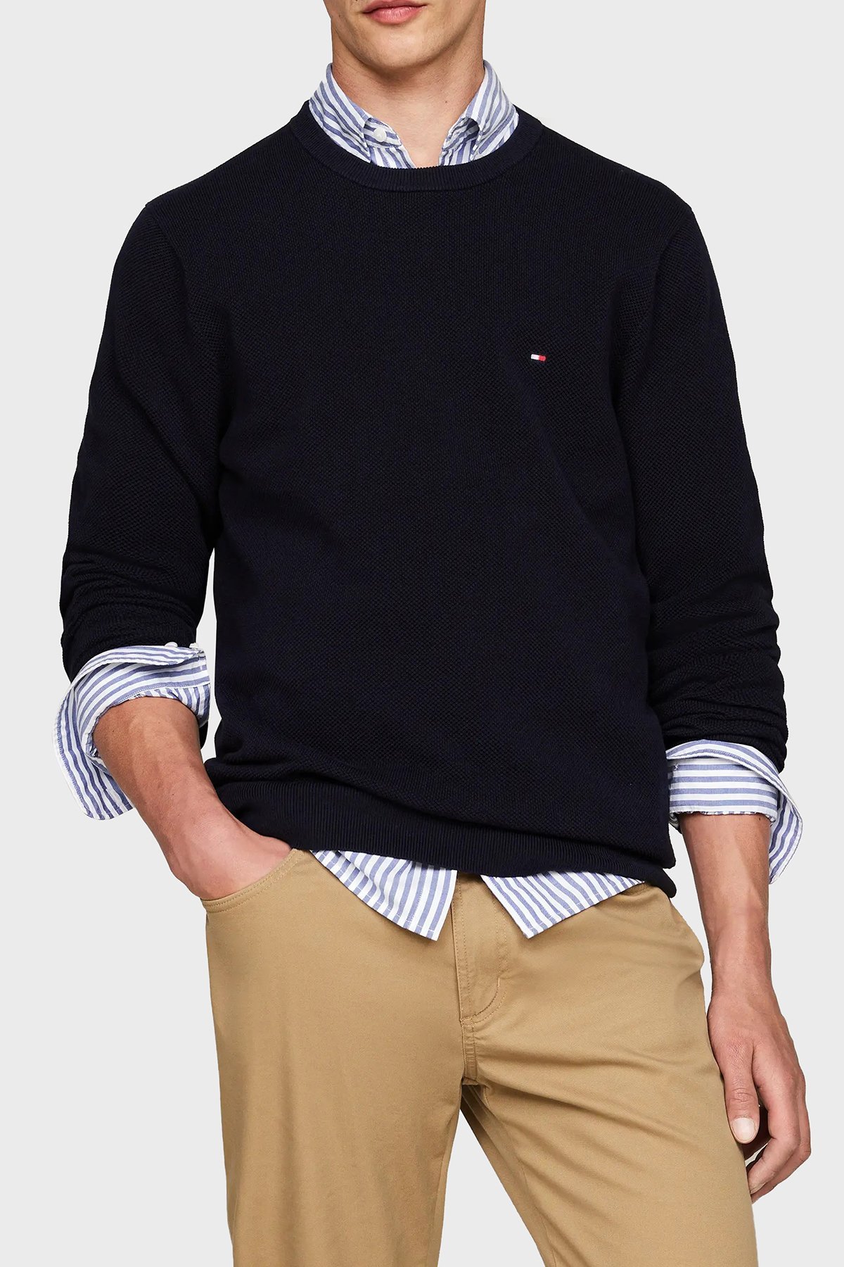 ESSENTIAL STRUCTURED CREWNECK SWEATER