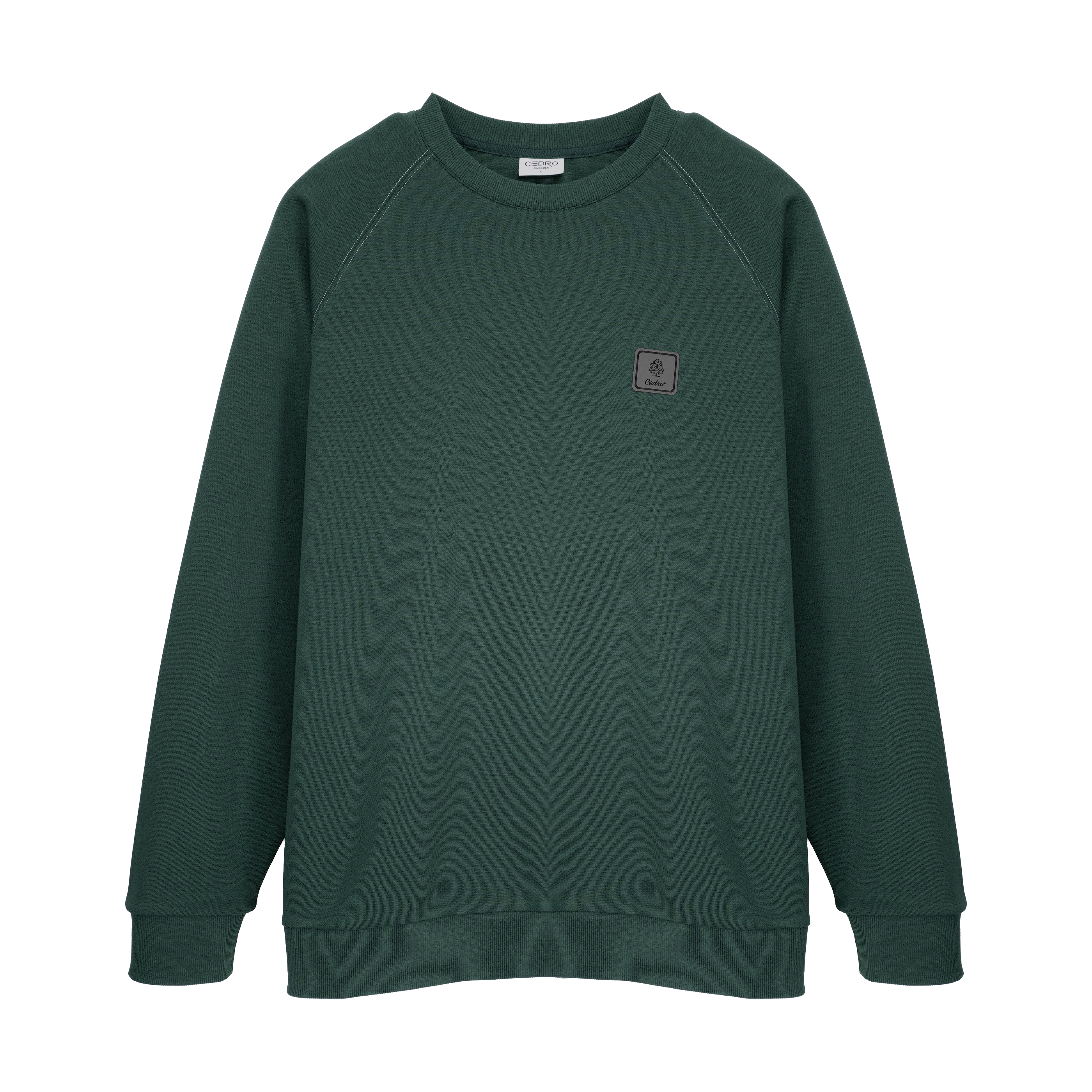 CEDRO-LEATHER LOGO SWEATER