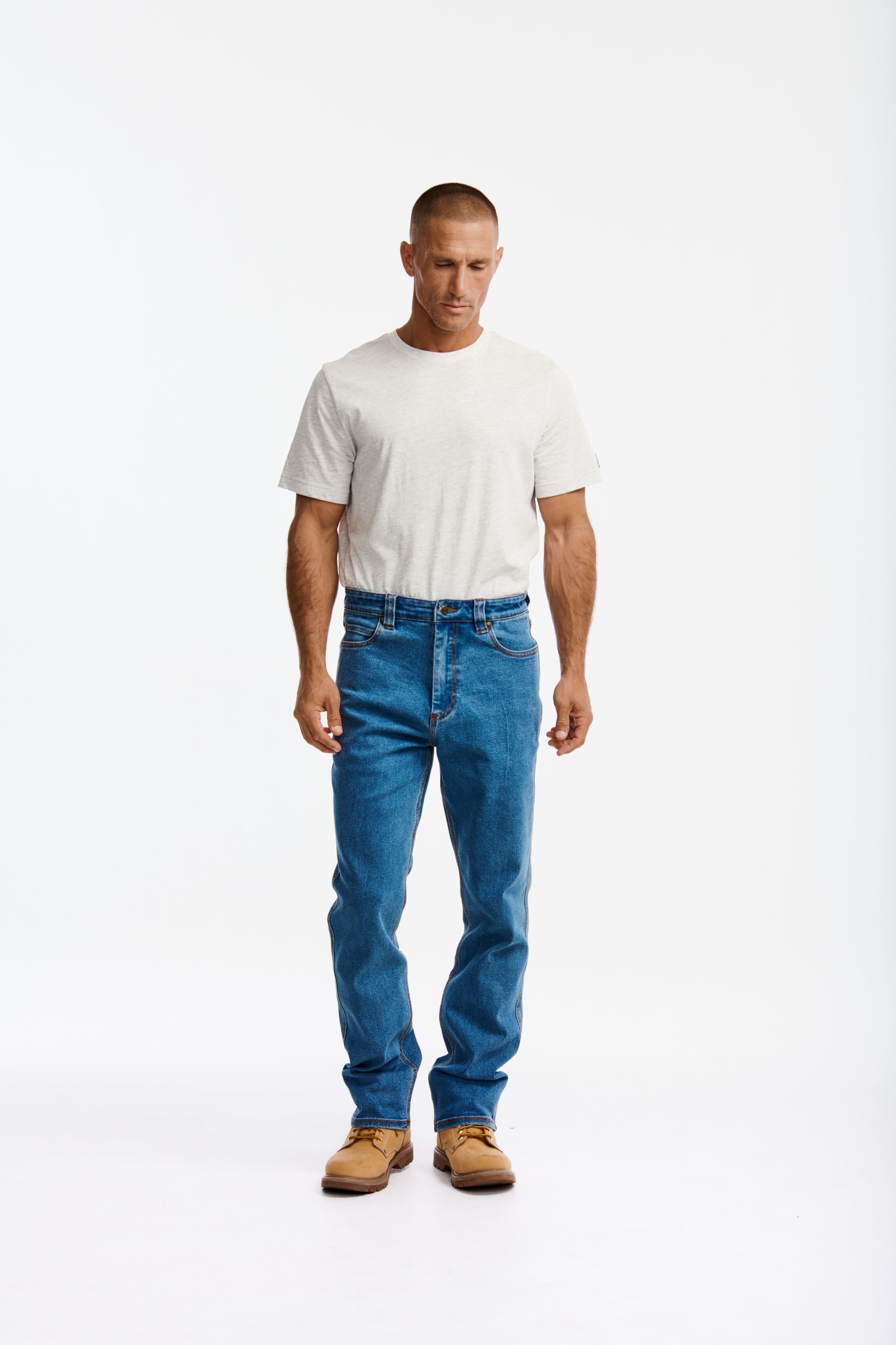 Cat-D4 Athletic Fit Jean Light Stone Colour For Men