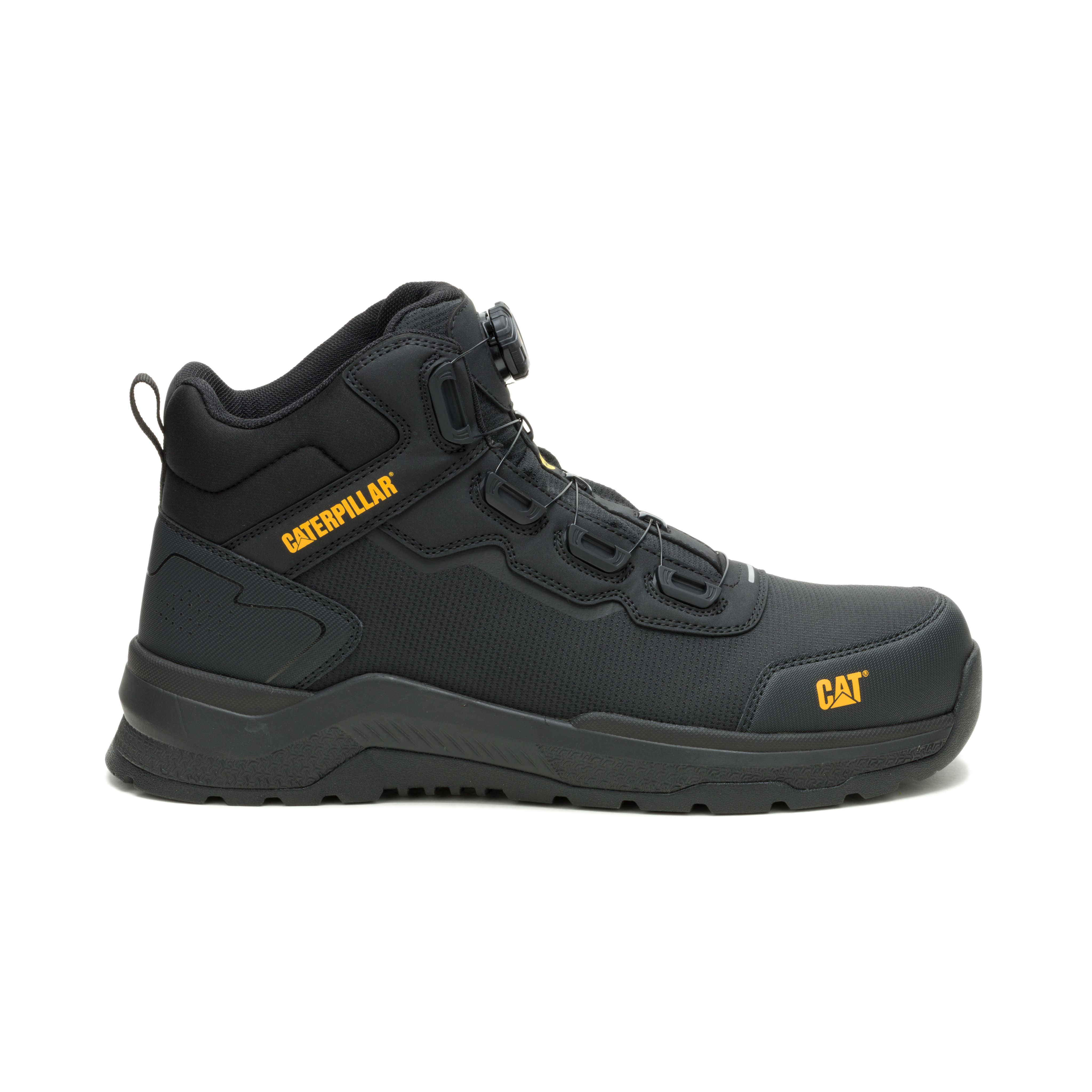 CAT Inductor Tech Mid S7S Safety Shoes for Men – Composite Toe, Waterproof, Slip Resistant, Black