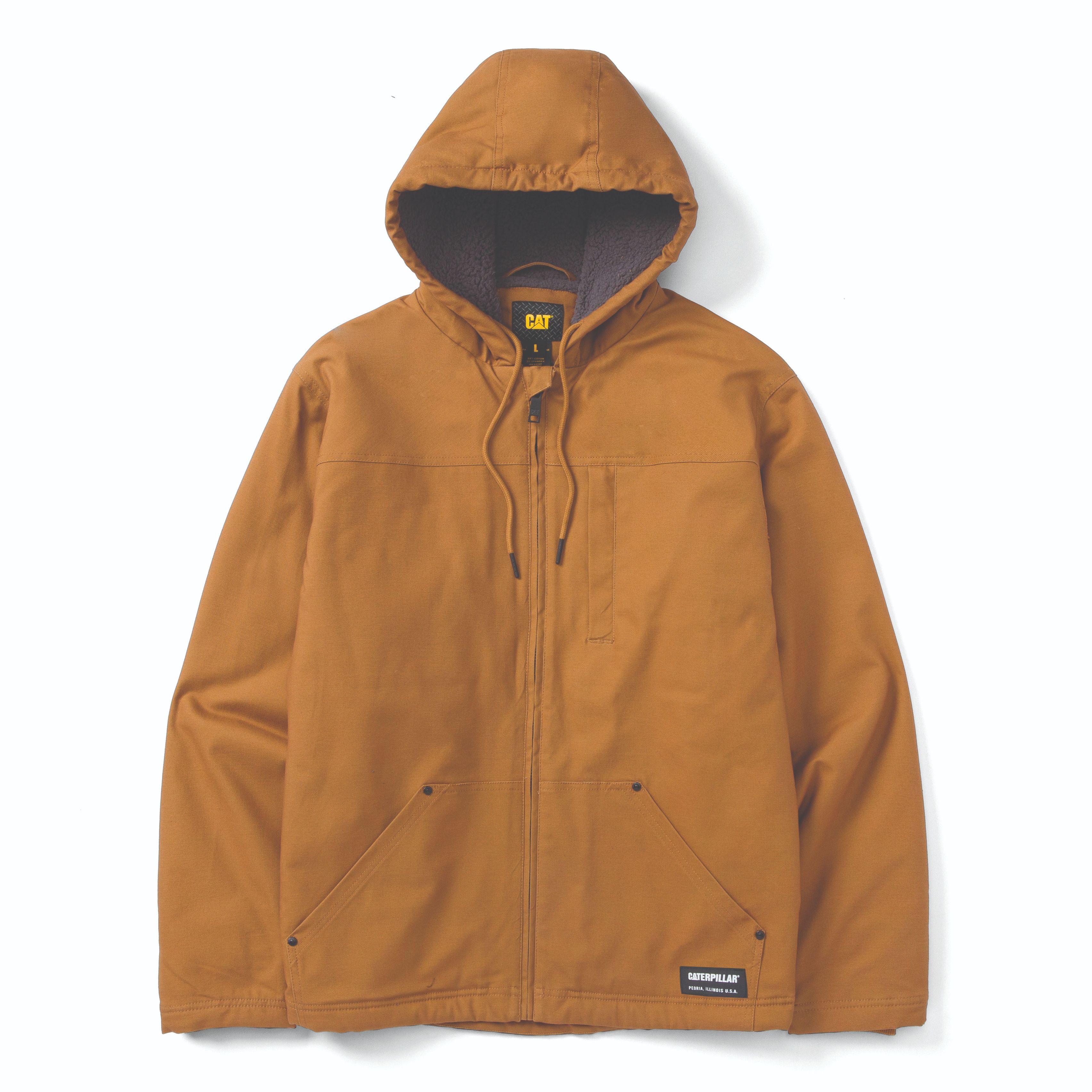 Cat-Hooded Sherpa Lined Jacket Bronze For Men