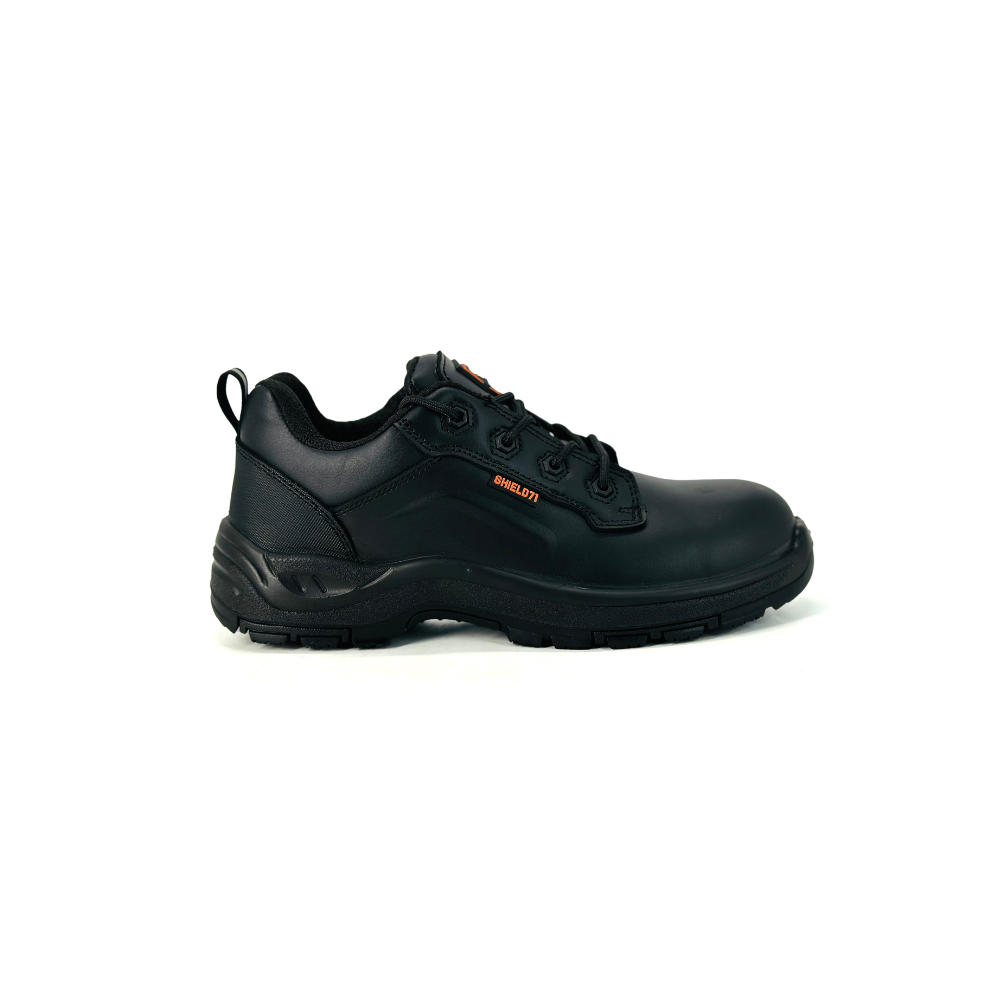 Shield71 Turbo Men’s Safety Shoes S3 | Low-Cut Black Work Shoes with Composite Toe Cap, Slip-Resistant, Water-Resistant, ESD Protection & Kevlar Anti-Penetration Midsole -HRO