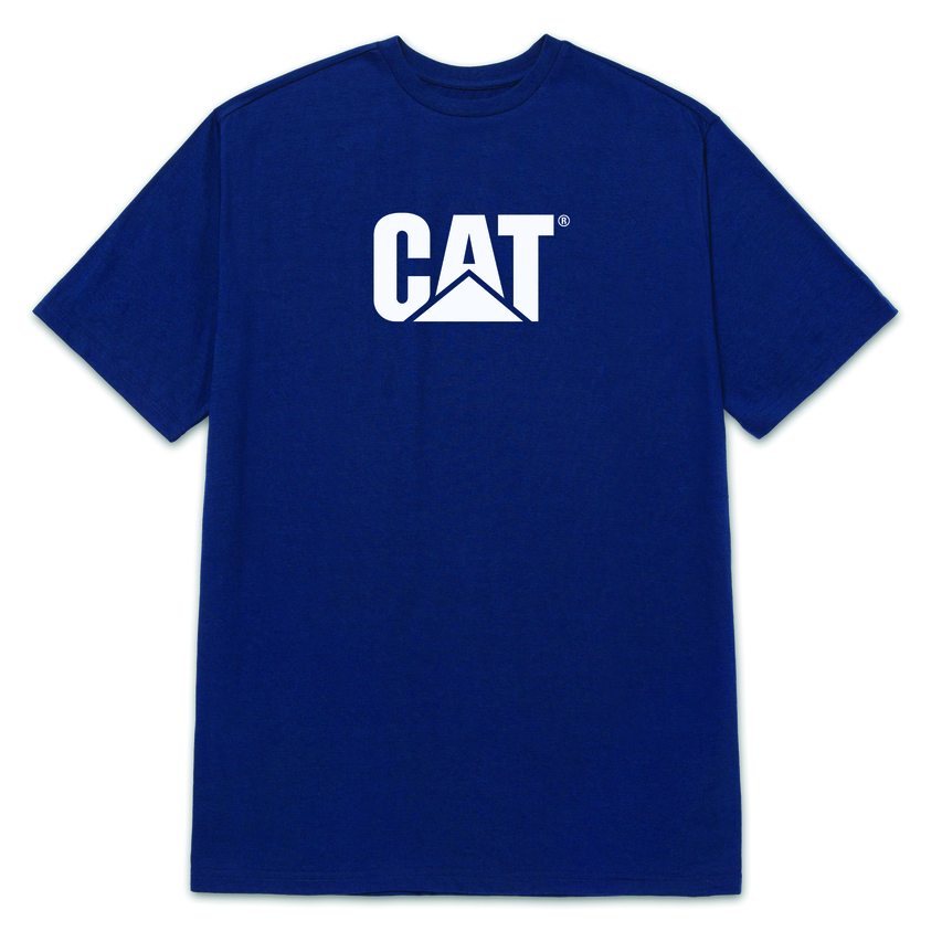 Caterpillar Men'S Logo Short Sleeve T-Shirt Blue Color