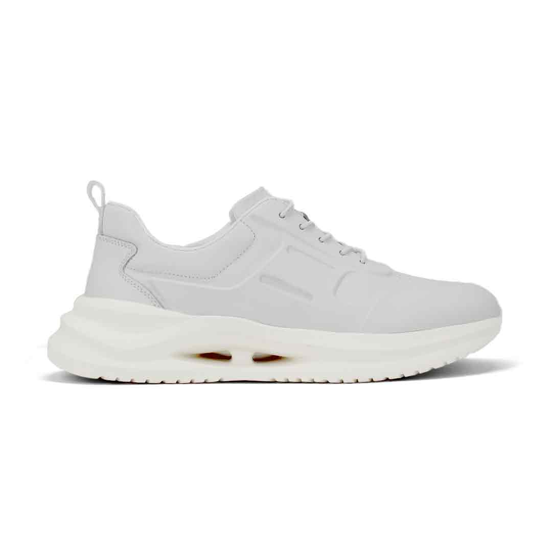 CEDRO-Men's White Leather Comfort Air Sole Sneaker