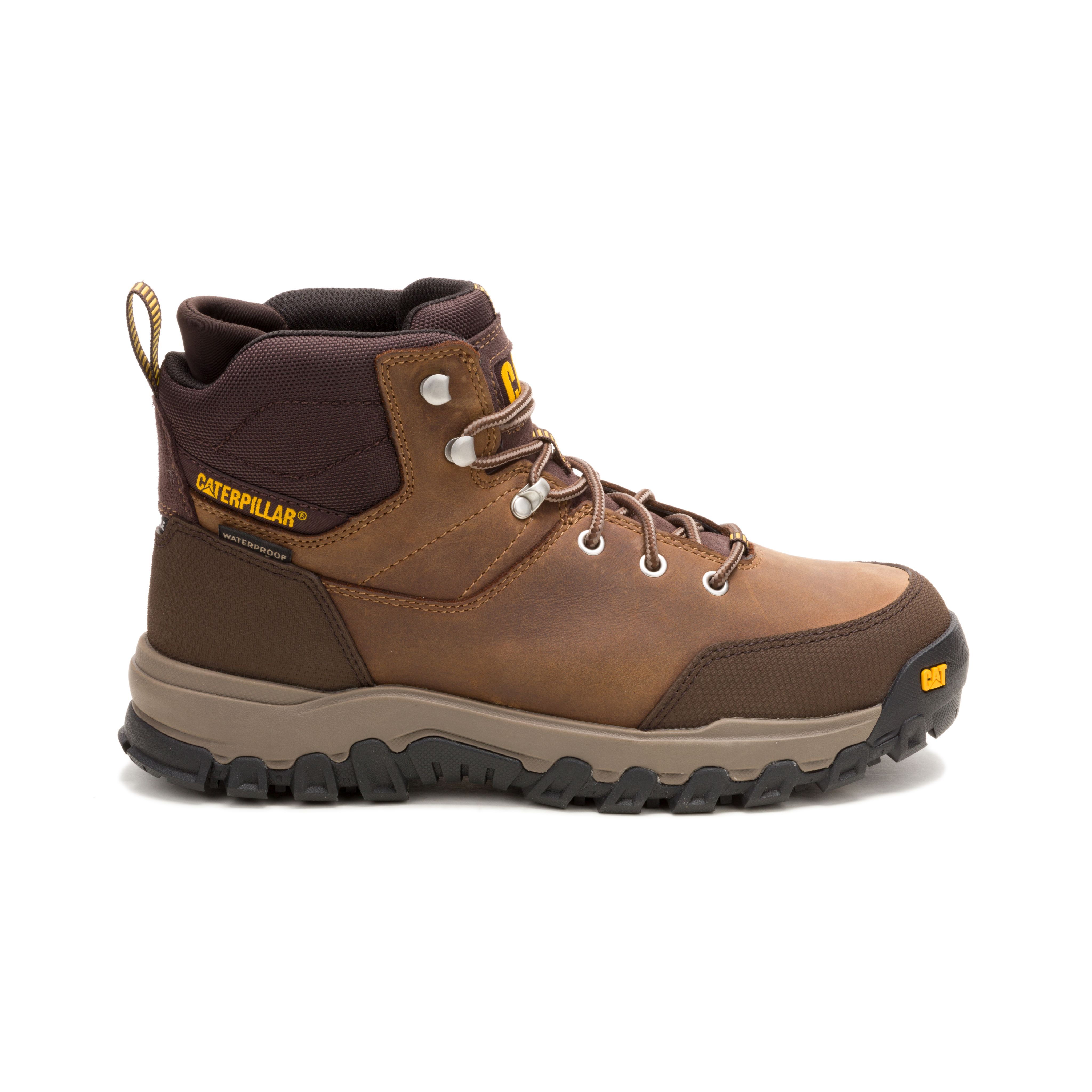 CAT-Threshold Rebound Hiker WP ST Men’s Waterproof Steel Toe Work Boot – SRX Slip‑Resistant, Lightweight Comfort – Bison