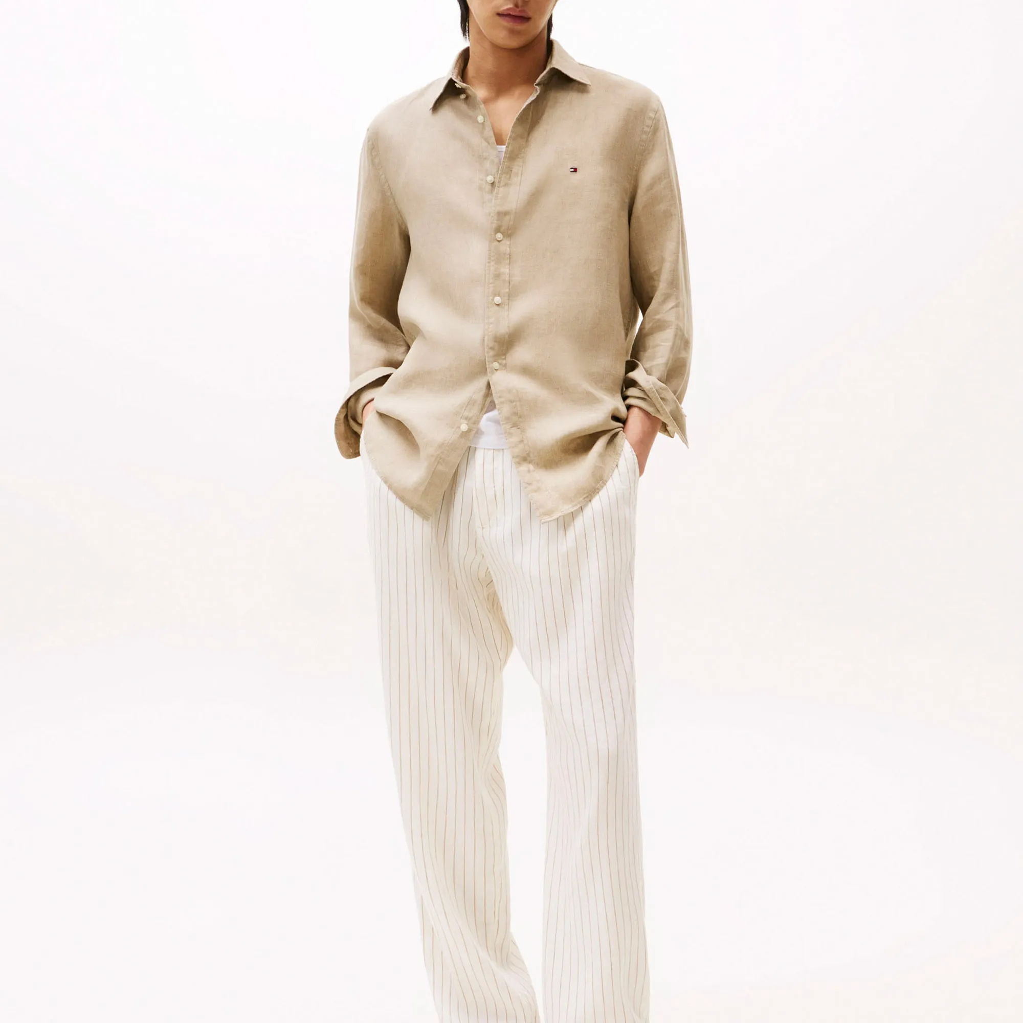 TOMMY HILFIGER-PIGMENT DYED LI SOLID RF SHIRT