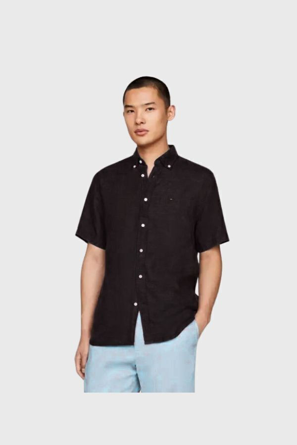 TOMMY HILFIGER-PIGMENT DYED LINEN RF SHIRT S/S