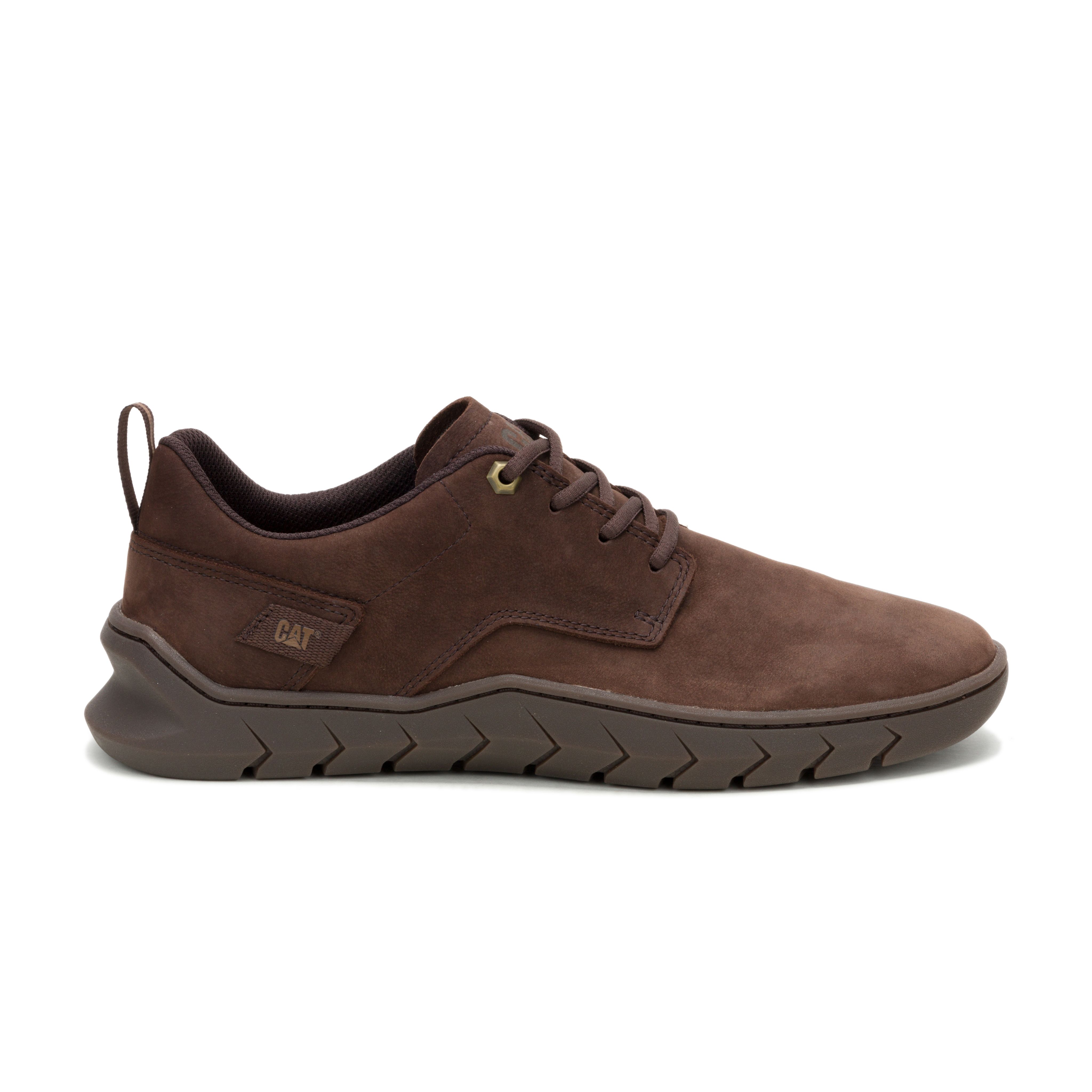 CAT-Flexion Lo Men’s Leather Shoe – Slip‑Resistant SRX, Cushioned EVA Comfort, Durable Full‑Grain Leather – Java