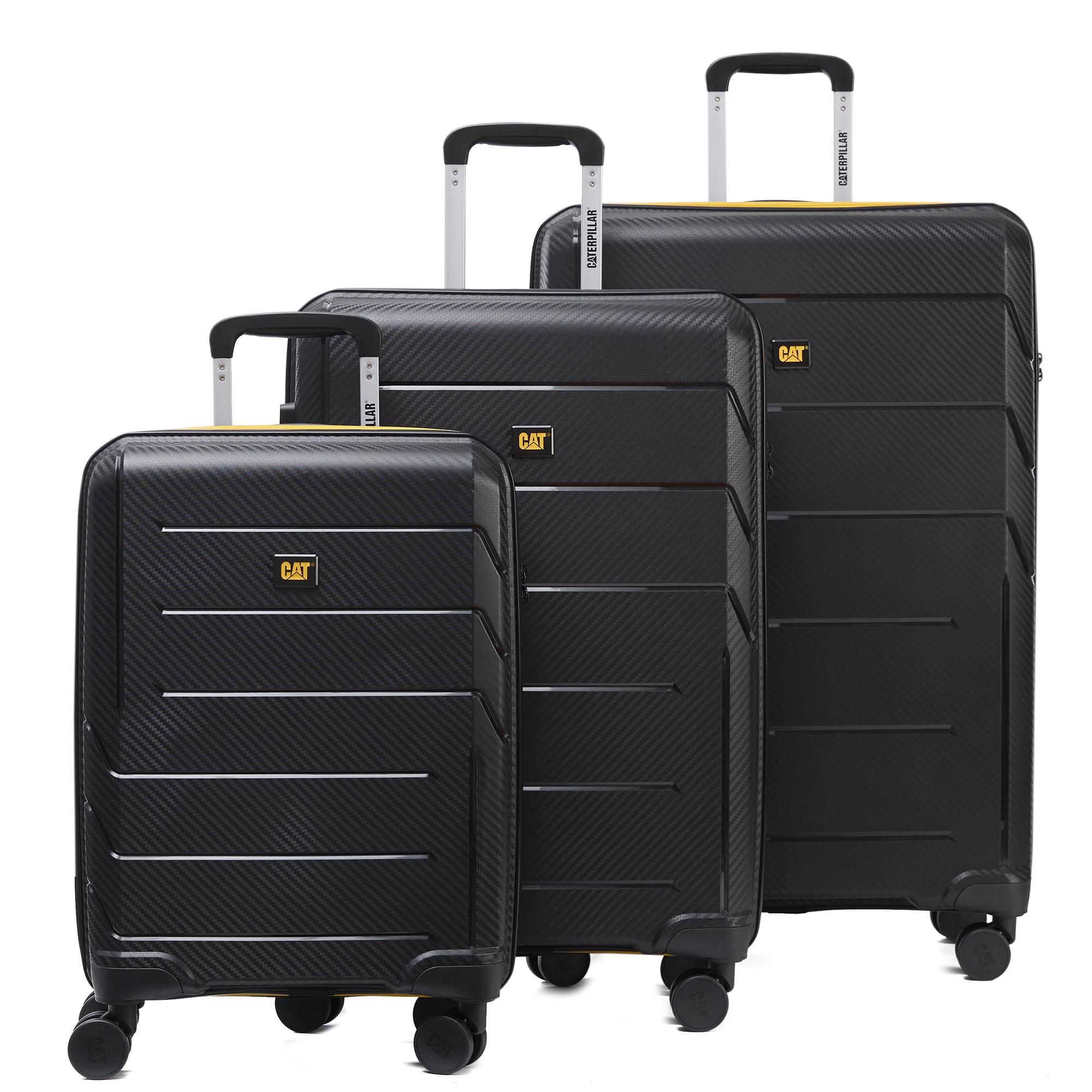 CAT- Venture Trolley 3pcs set, Black COLOR 20"/24"/28" 3 pcs set, 100% PP