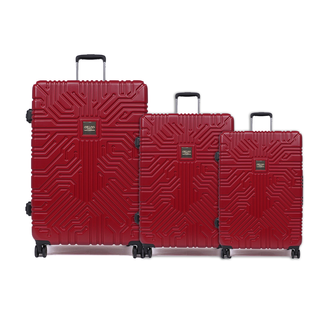 Cedro Luggage Set 3 Pcs -With built-in digital scale  Abs+Pc Brush Finish