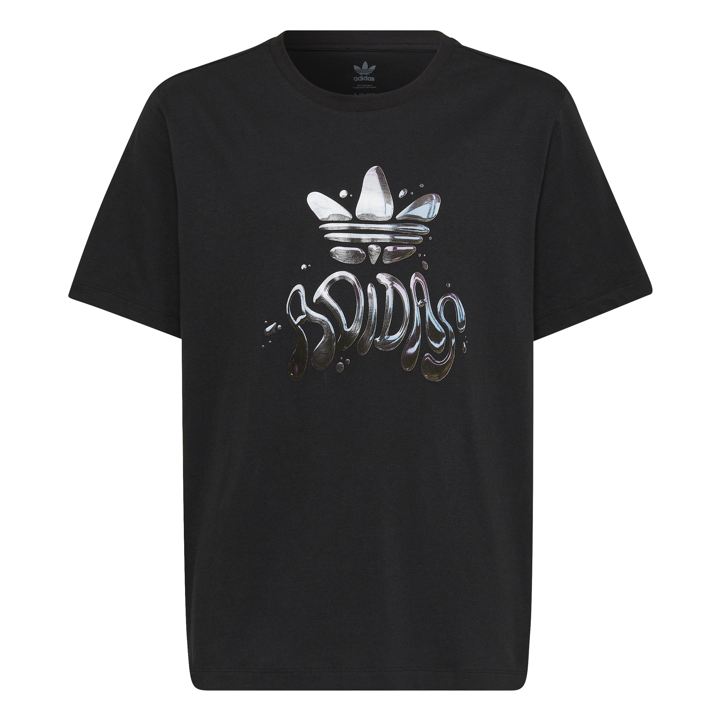 Adidas Originals Kids' Black Metallic Trefoil T-Shirt