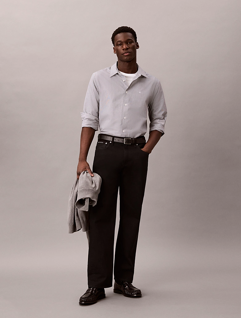 Calvin Klein-Ls Yd Stripe Seersucker Classic