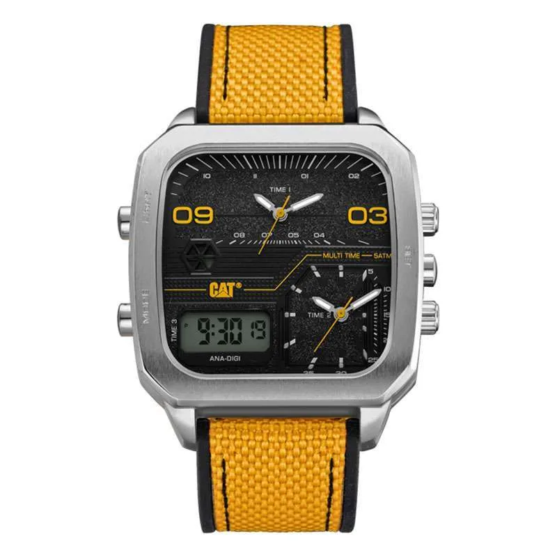 CAT Retro D Multi Analog‑Digit Men’s Watch Yellow, Black