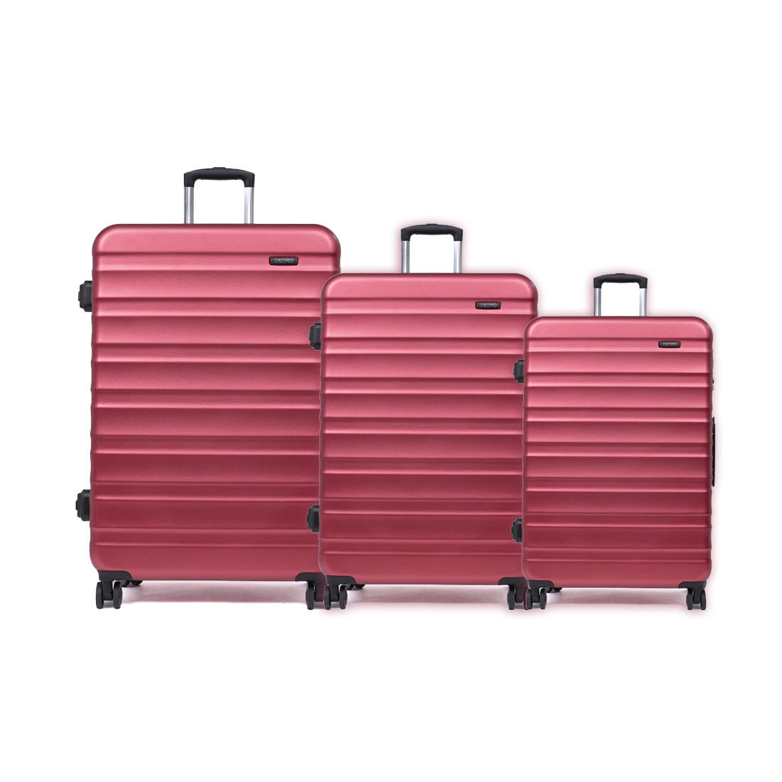 Cedro Luggage Set 3 Pcs -With built-in digital scale  Abs+Pc Brush Finish