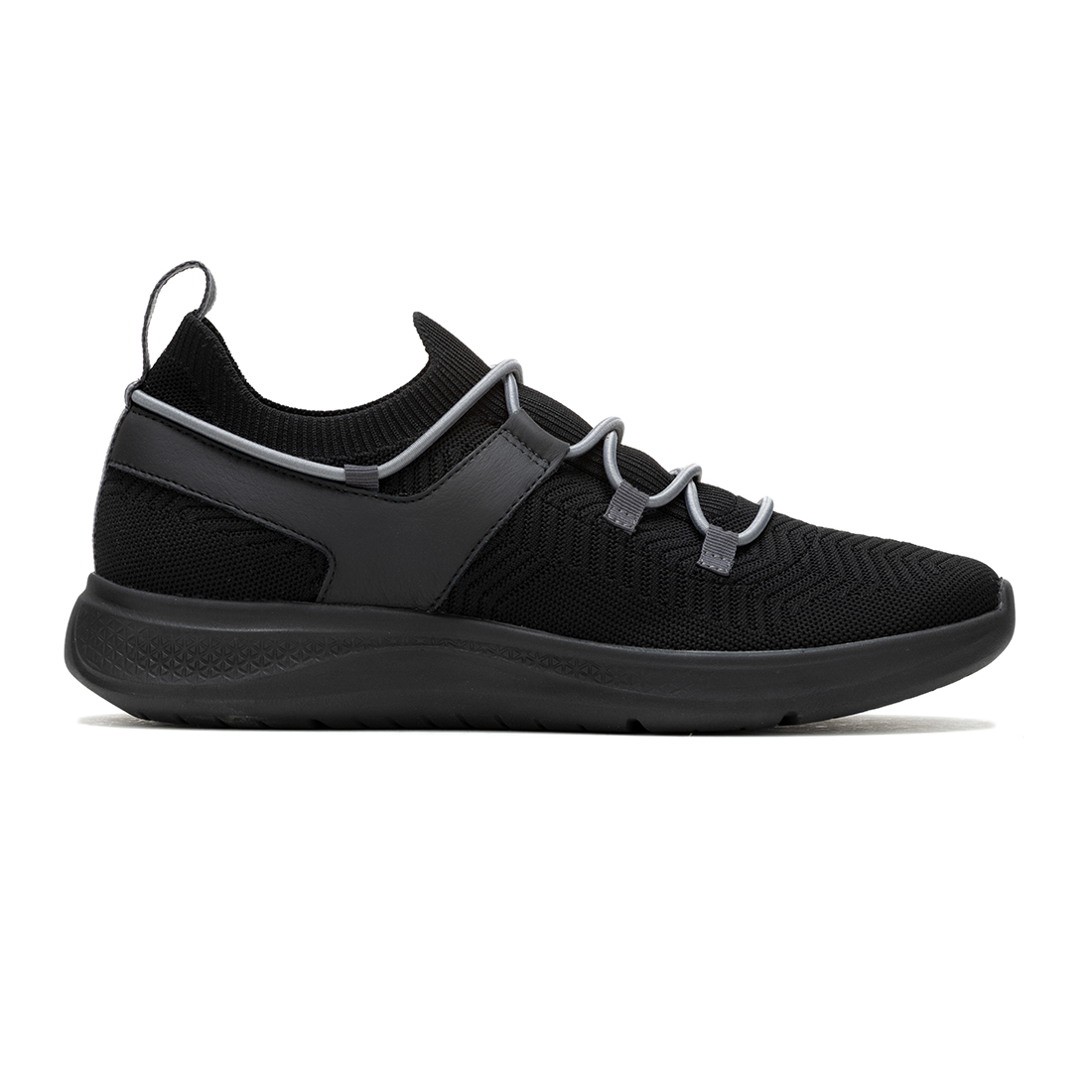 Hush Puppies- Elevate Knit Lace Shoes Bold Black For men