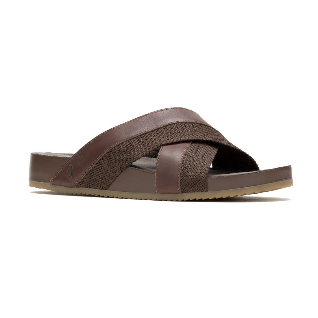 Hush Puppies-Merrit Cross Slide Dark Brown For Men