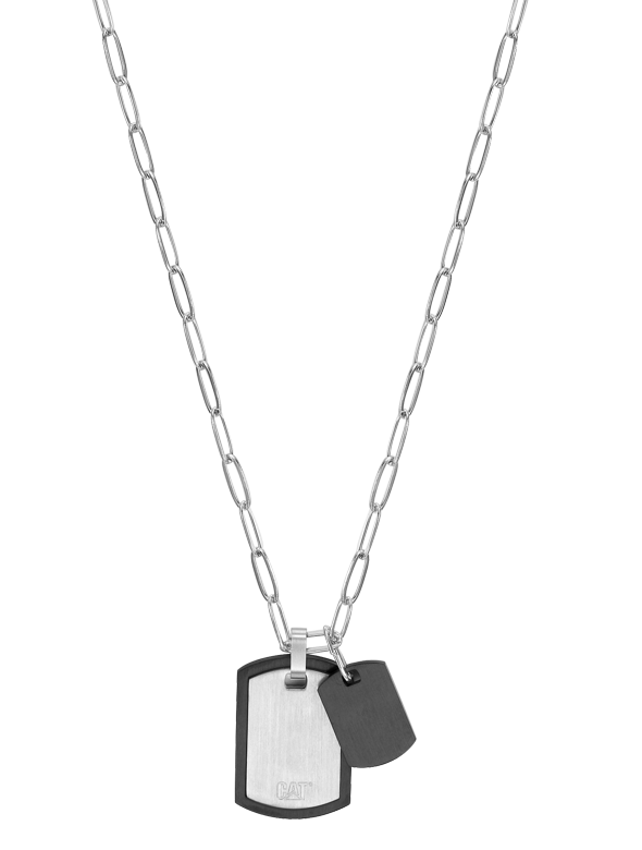 Cat Tread Stainless Steel Tag Pendant & Chain, Silver Men’S Jewellery, 60Cm