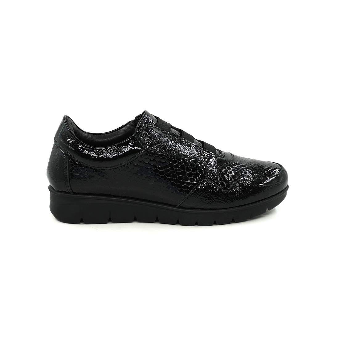 CEDRO-Women’s Black elastic Slip-On Comfort Shoes