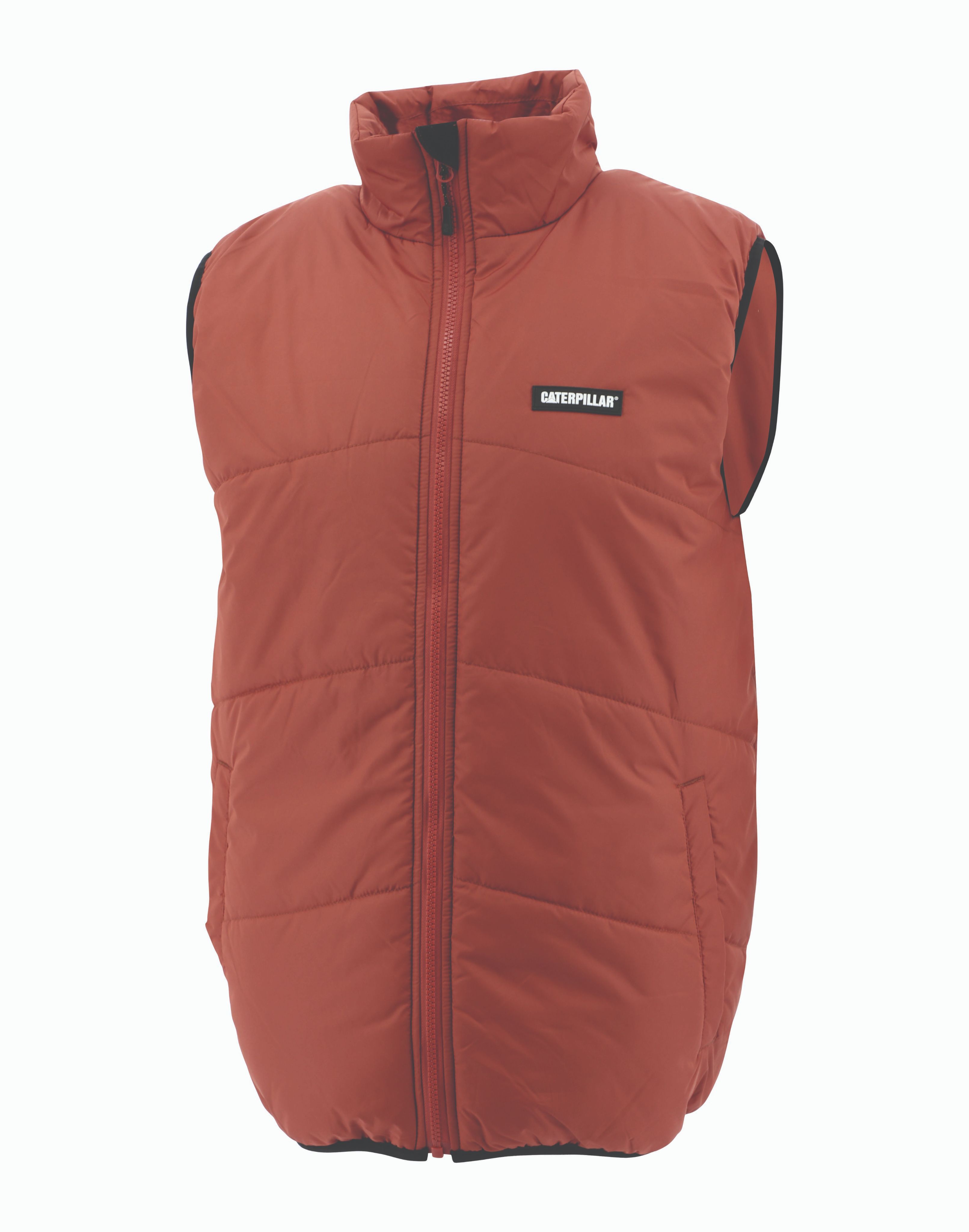 Cat-Foundation Chevron Insulated Vest Burnt Ochre For Men