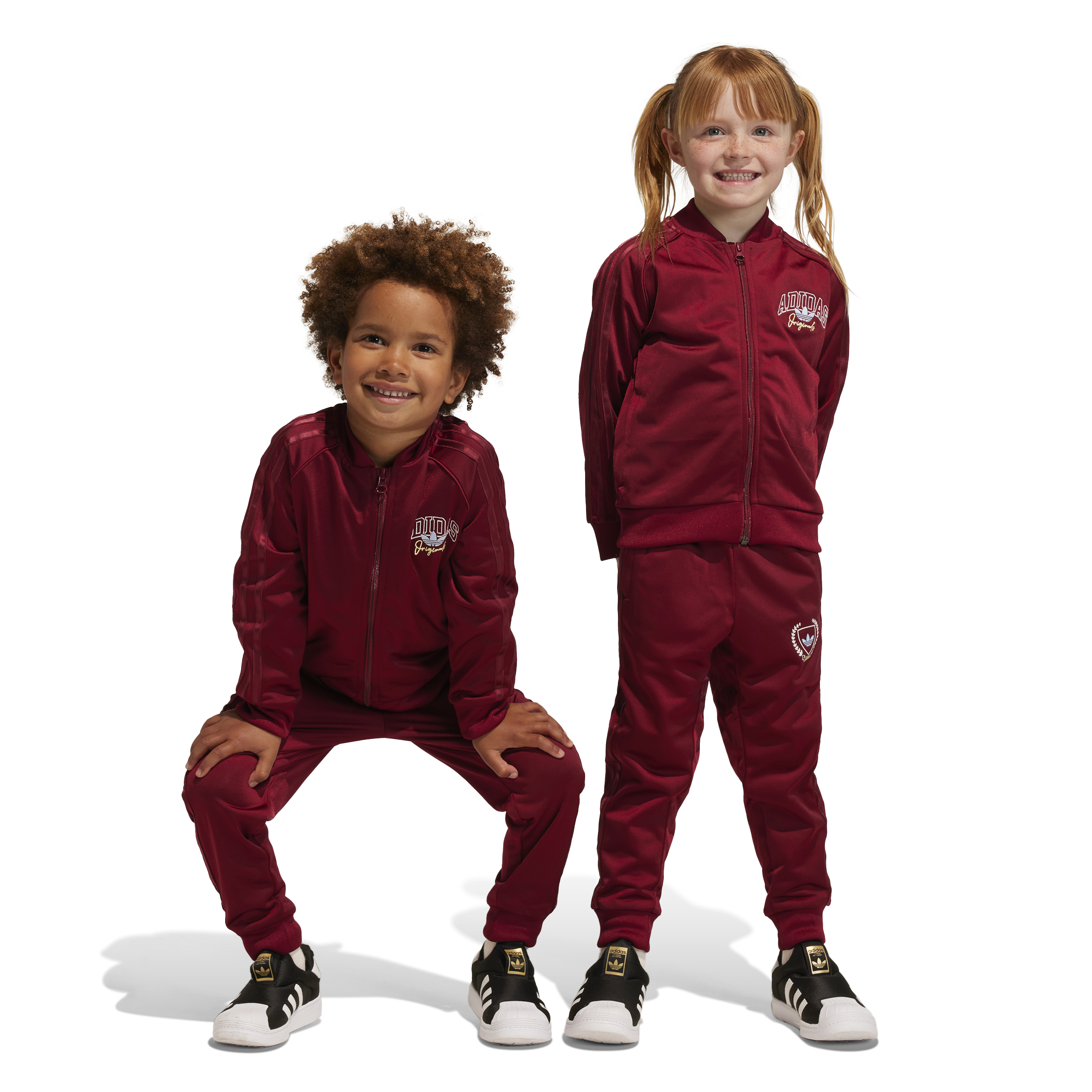 Adidas sst set burgundy for kids
