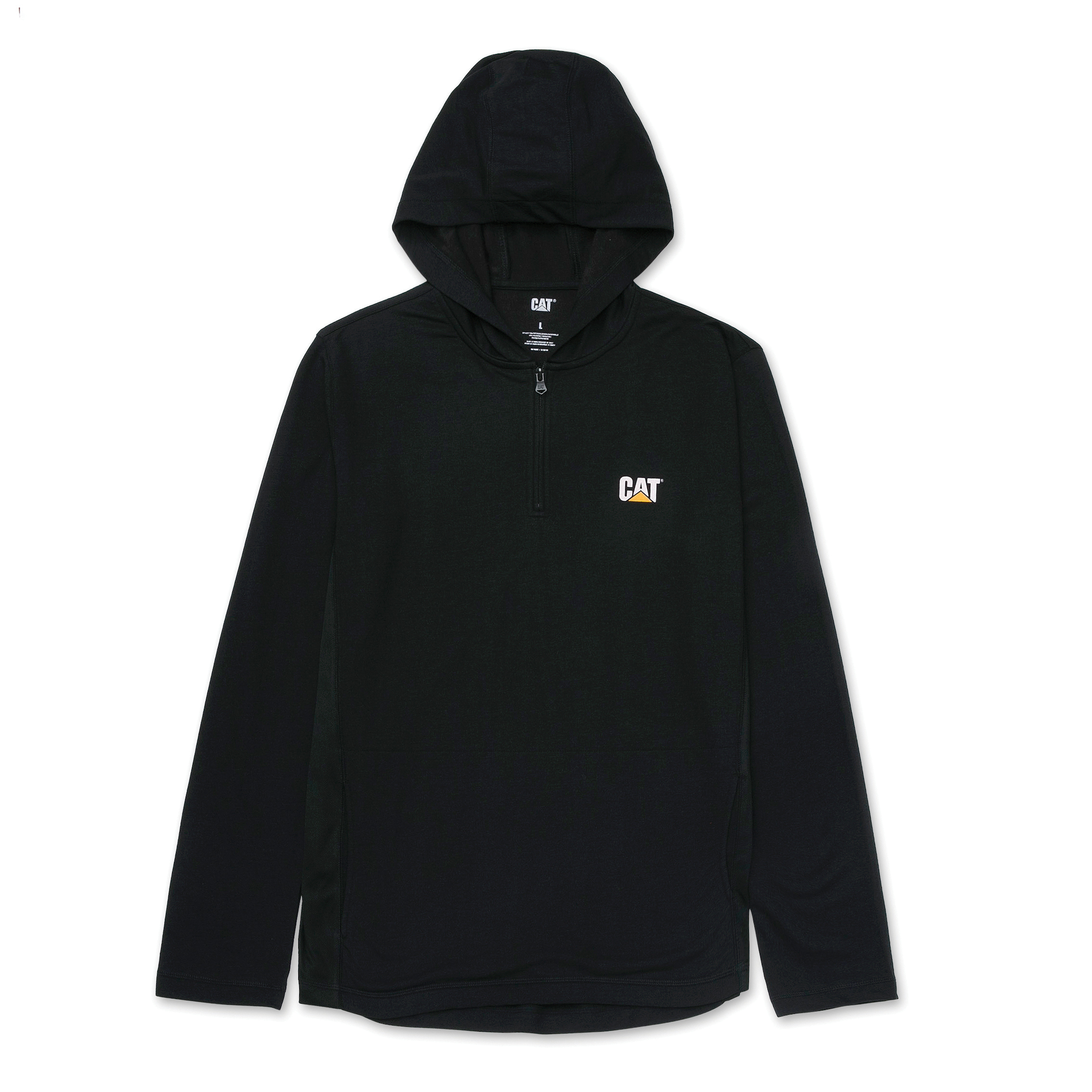 CAT-Coolmax Qtr Zip Hoodie T-Shirt For Men