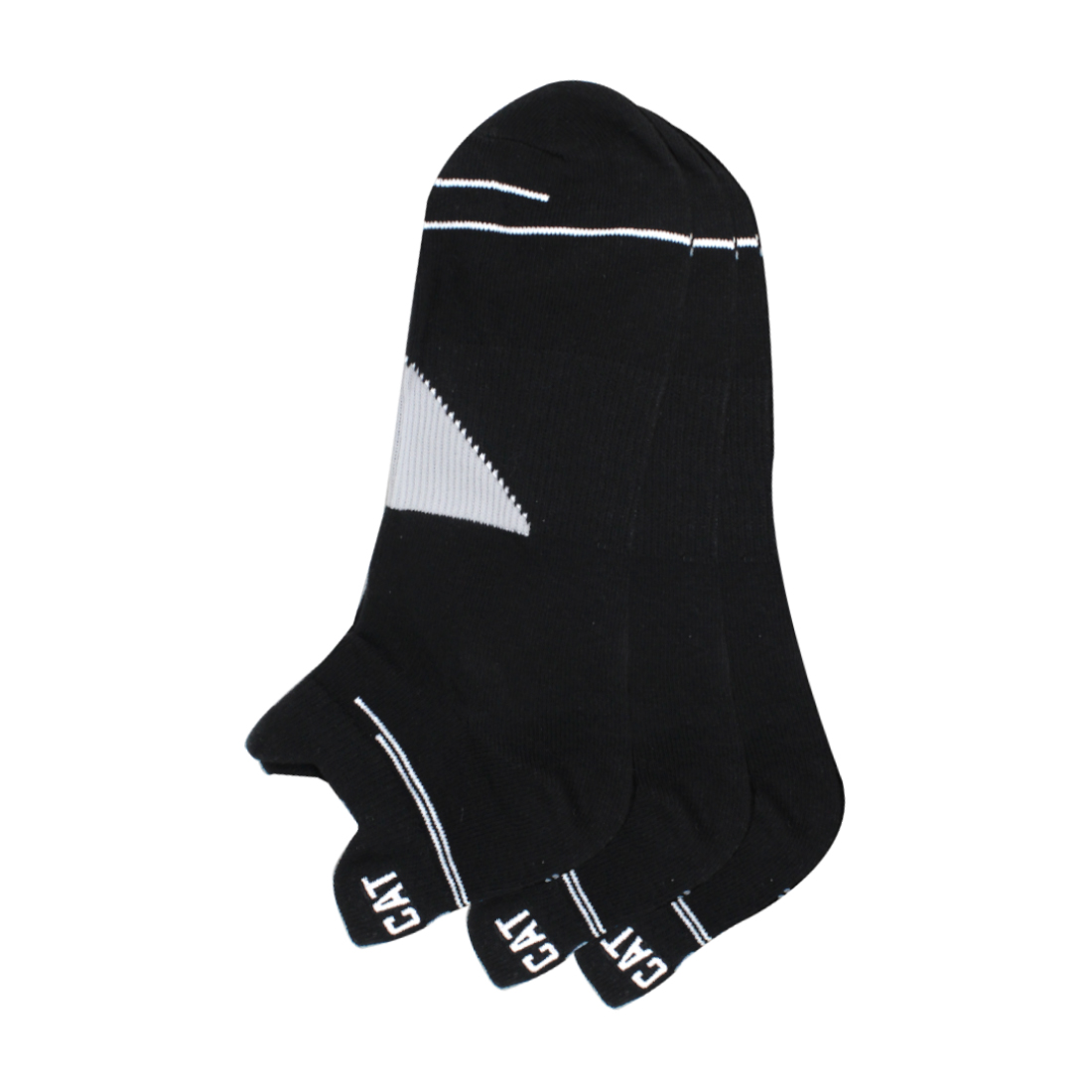 Cat- 3Pairs Foundation Ankle Socks Pitch Black For Men