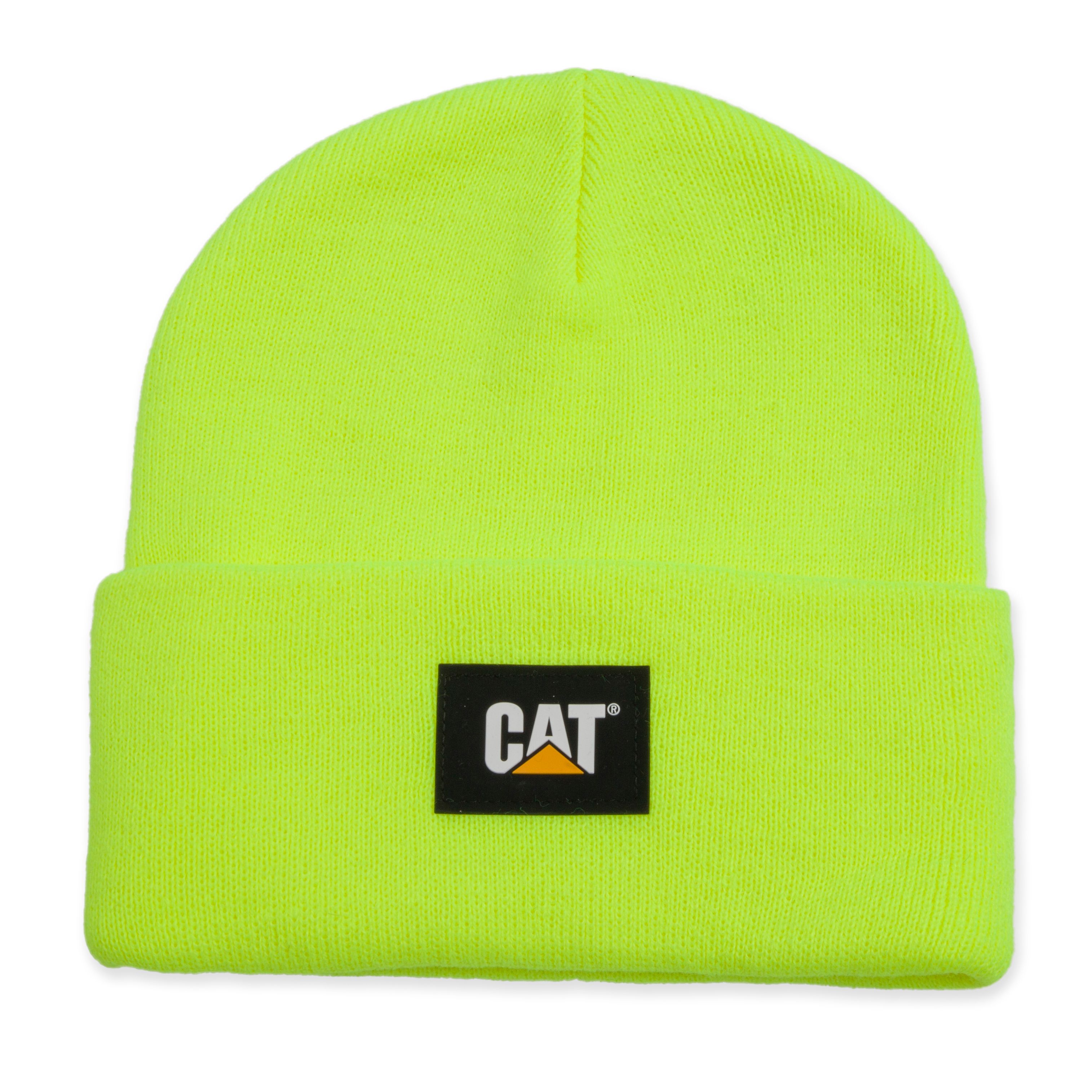Cat- Label Cuff Beanie Hi-Vis Yellow For Men