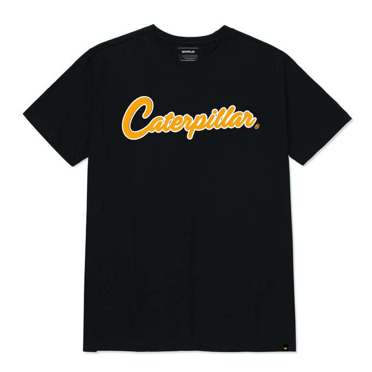 Caterpillar Men'S Historic Traditional Graphic  Short Sleeve T-Shirt Black Color