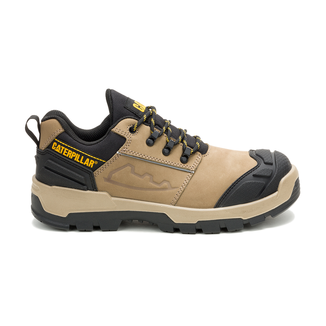 Caterpillar-Striver XL low Olive leather nail puncture resistance S3 Fuel Oil resistant outsole Ladder grip Scuff Cap - HRO For Men's Steel Toe Shoe