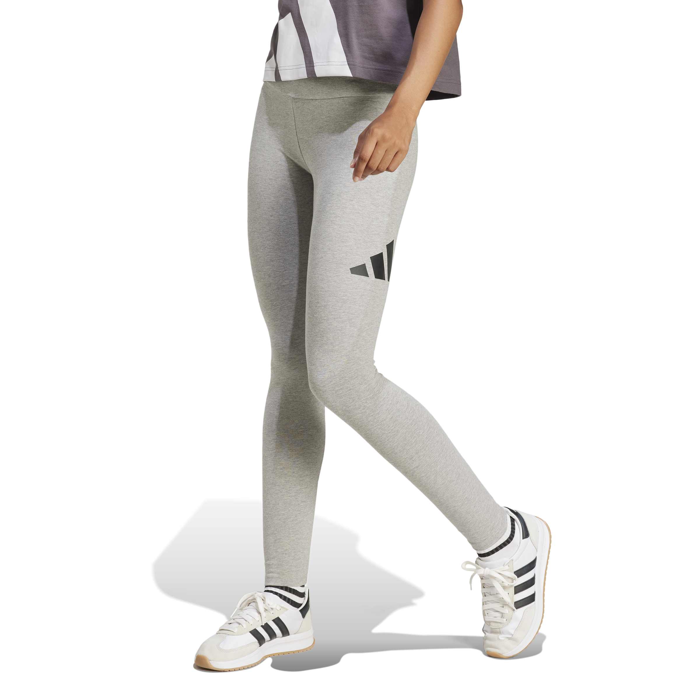 اديداس-بنطال ضيّق قطني مرن بخصر عالي