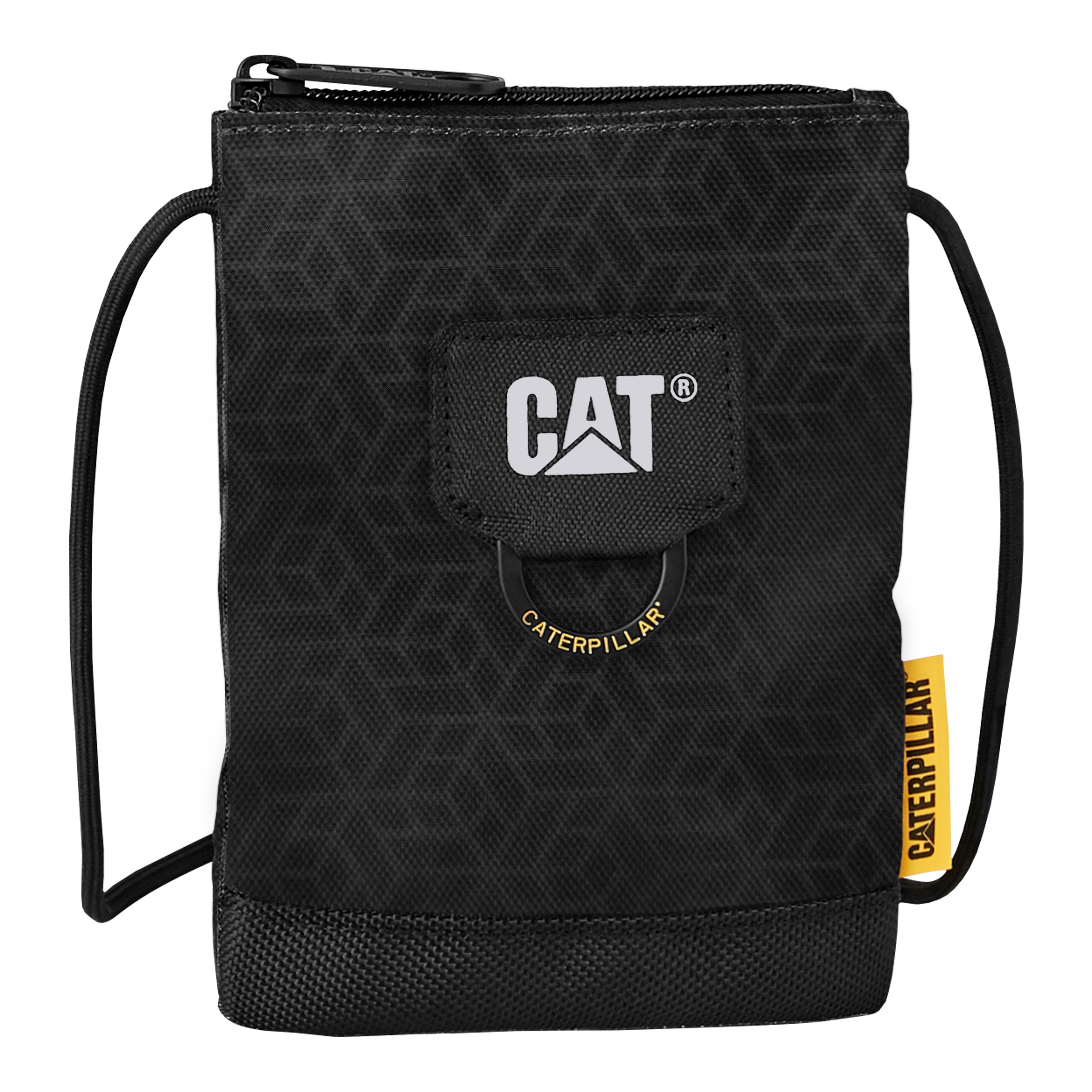 Cat- Flat Sling Bag Black Heat Embossed