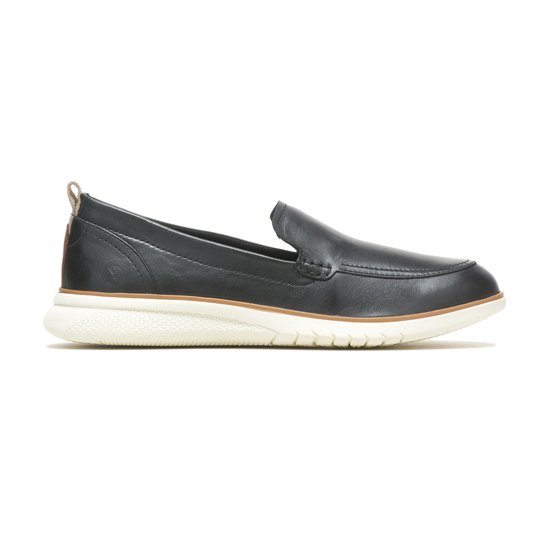 Hush puppies advanvce loafer shoes bold black leather for women