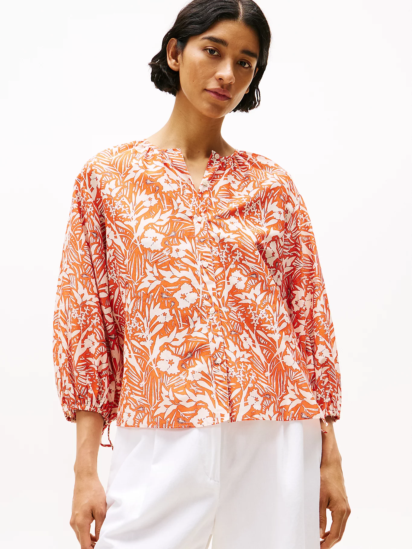 THF-CO SILK VOILE LOOSE BLOUSE