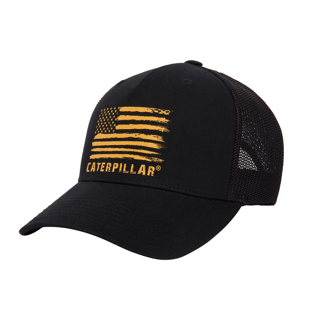 Cat-Distressed Flag Flexfit 1 Cap For Men