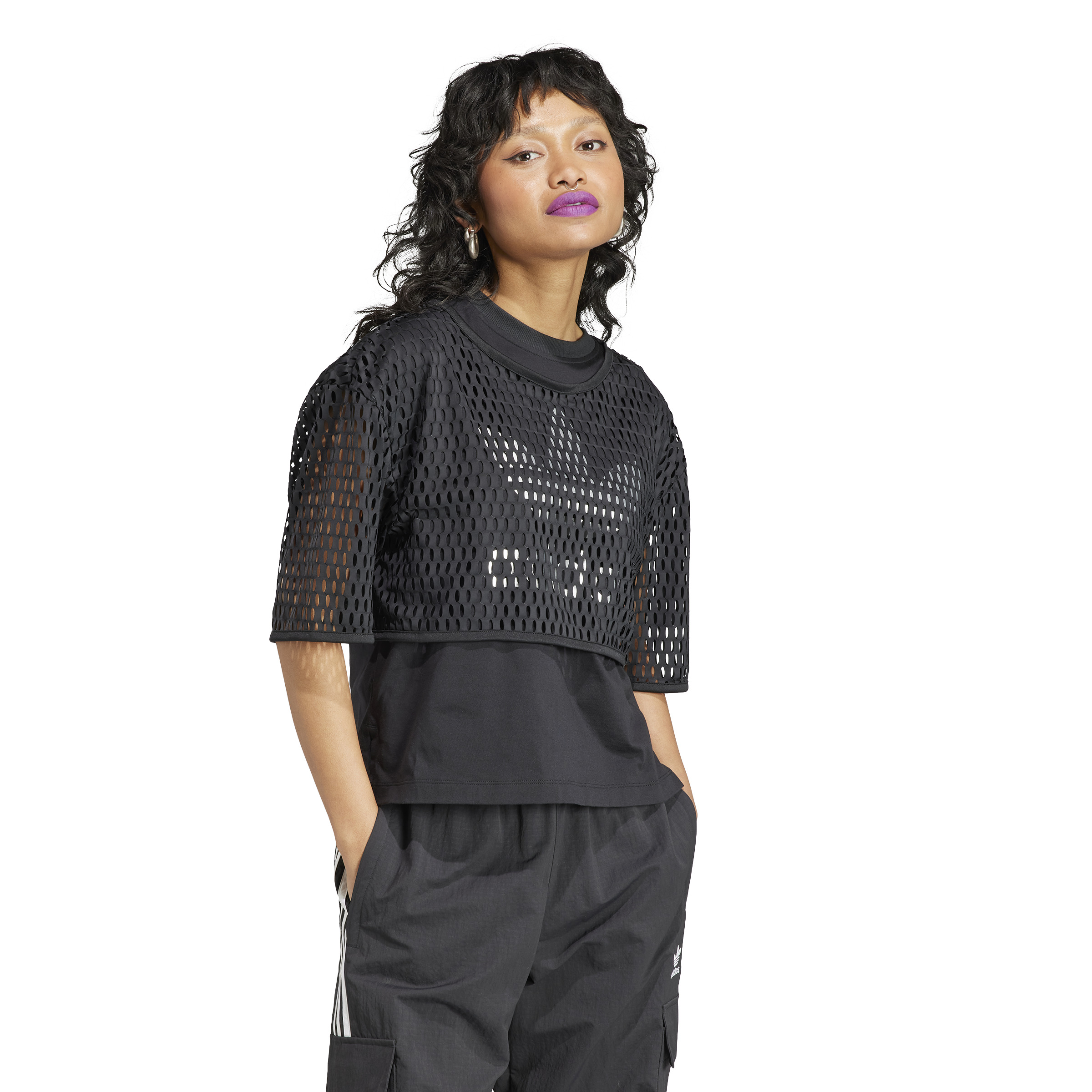 Adidas Originals Women's Big Logo Mesh T-Shirt