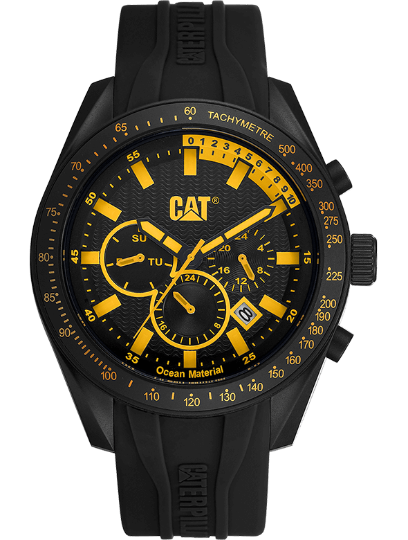 Cat-Oceania Multicolour Silicone Black Yellow Men'S Watch