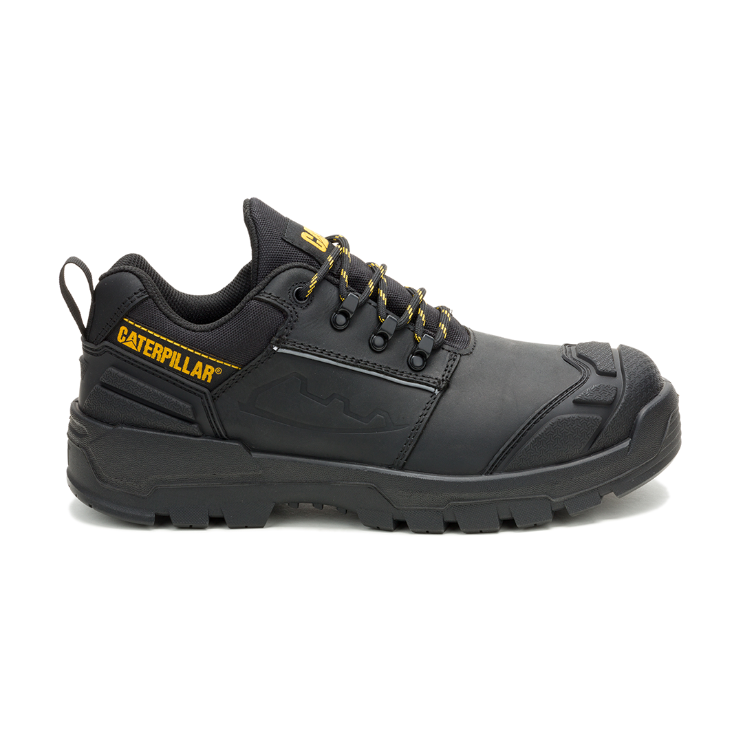 Caterpillar-Striver XL low Black leather nail puncture resistance S3 Fuel Oil resistant outsole Ladder grip Scuff Cap - HRO For Men's Steel Toe shoe