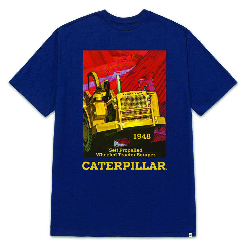 Caterpillar Men'S Projects Graphic Short Sleeve T-Shirt Blue Color