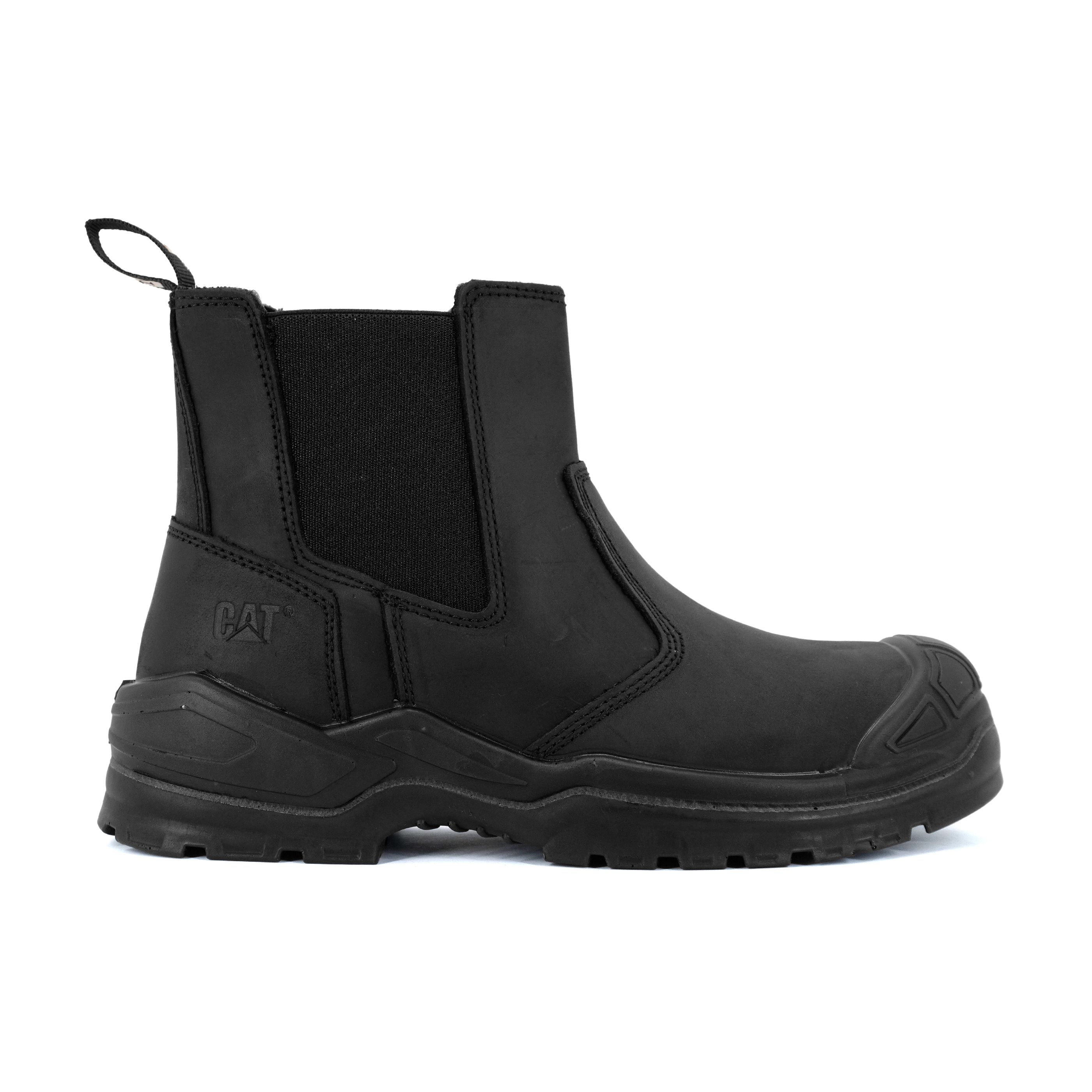 CAT- Striver Dealer Bump ST S3 SRC Safety Boot – Black| Steel Toe, Water Resistant, Slip & Puncture Resistant, Dual‑Density PU Outsole